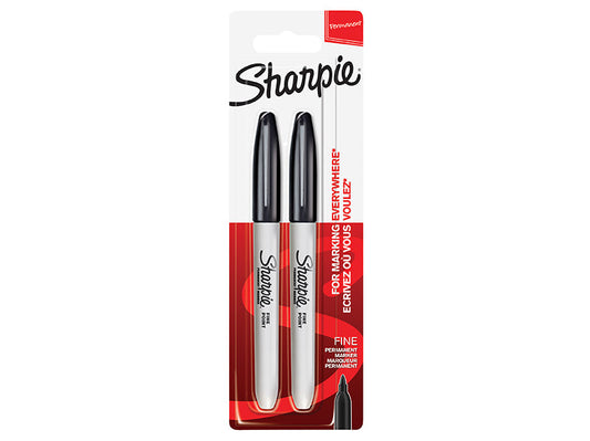 Fine Tip Permanent Marker Black (Pack 2), Sharpie®