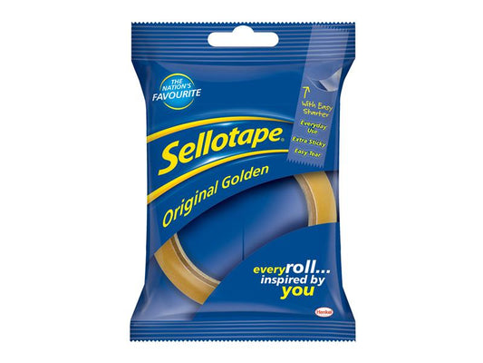 Sellotape Blister Pack 24mm x 50m Golden, Sellotape