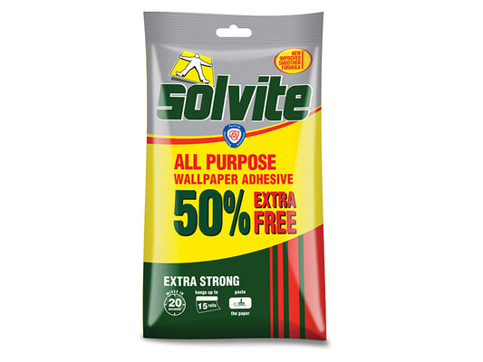 All Purpose Wallpaper Paste Sachet 10 Roll + 50% Free, Solvite