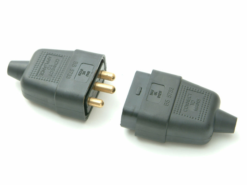 Black Plug & Socket 10A 3-Pin, SMJ