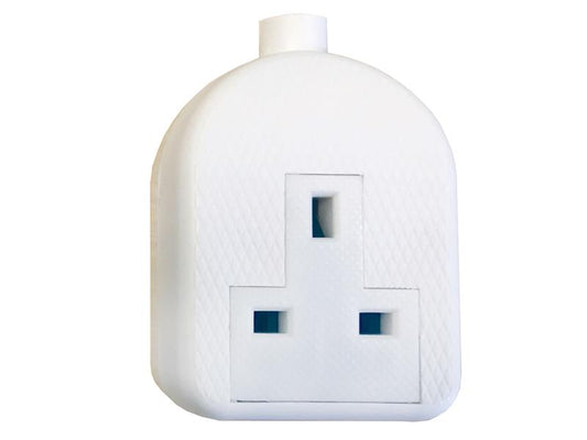 White Trailing Extension Socket 13A 1-Gang, SMJ