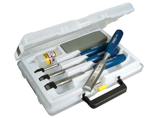 5002 Bevel Edge Chisel & Oilstone Set, 6 Piece, STANLEY®