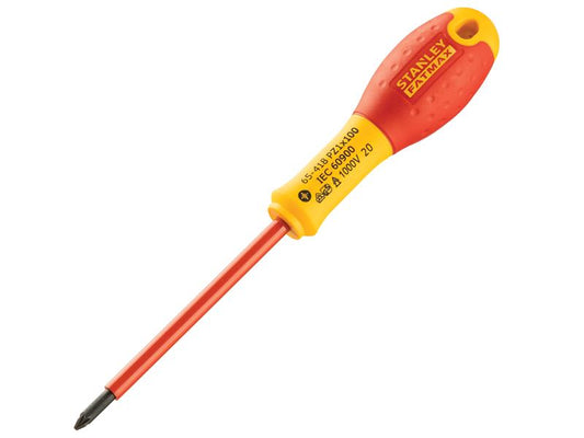 FatMax® VDE Insulated Screwdriver Pozidriv Tip PZ1 x 100mm, STANLEY®