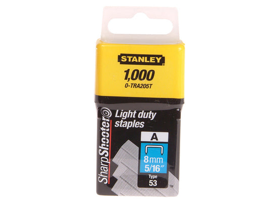 TRA2 Light-Duty Staple 8mm TRA205T (Pack 1000), STANLEY®