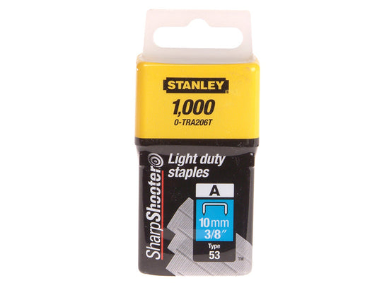 TRA2 Light-Duty Staple 10mm TRA206T (Pack 1000), STANLEY®