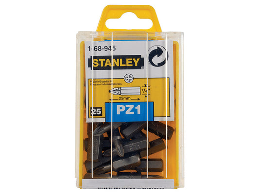 Pozidriv Bits PZ1 x 25mm (Box 25), STANLEY®