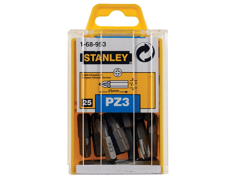 Pozidriv Bits PZ3 x 25mm (Box 25), STANLEY®