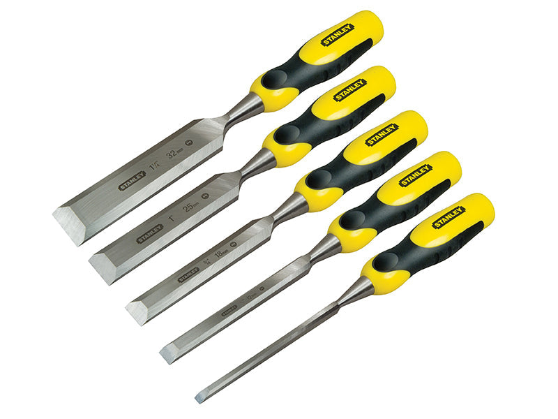 DYNAGRIP™ Bevel Edge Chisel with Strike Cap Set, 5 Piece, STANLEY®