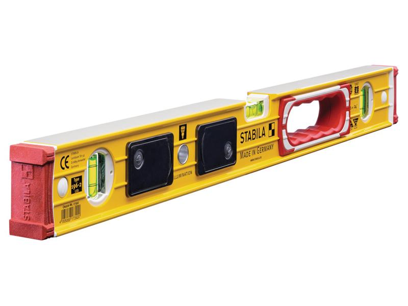 196-2 LED Illuminated Spirit Level 3 Vial 17392 60cm, Stabila