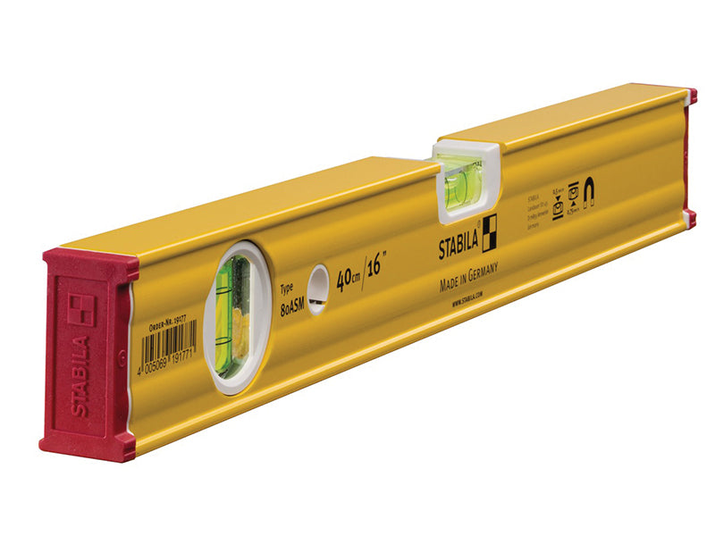 80 ASM Magnetic Spirit Level 2 Vial 19177 40cm, Stabila