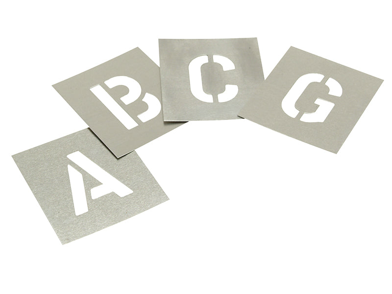 Set of Zinc Stencils - Letters 1in, Stencils