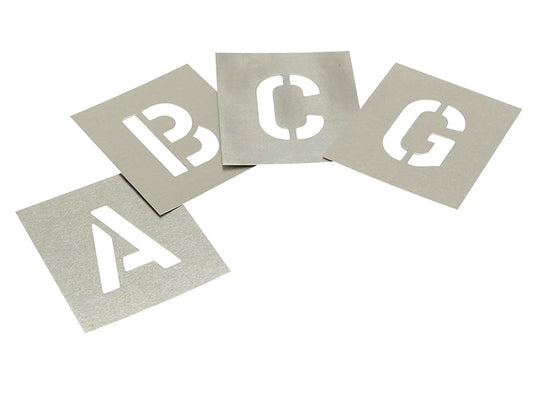 Set of Zinc Stencils - Letters 1in Walleted, Stencils