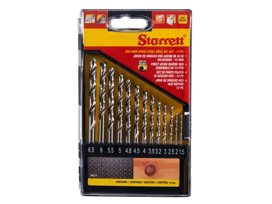 HSS Split Point Drill Bit Set, 13 Piece, Starrett