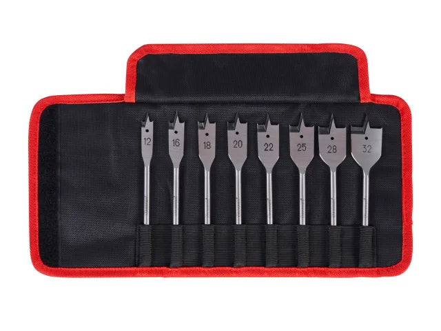 Flat Wood Drill Bit Set, 8 Piece, Starrett