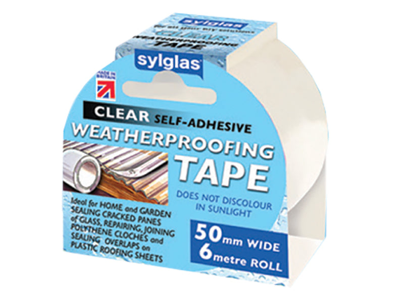 Weatherproofing Tape 50mm x 6m Clear, Sylglas