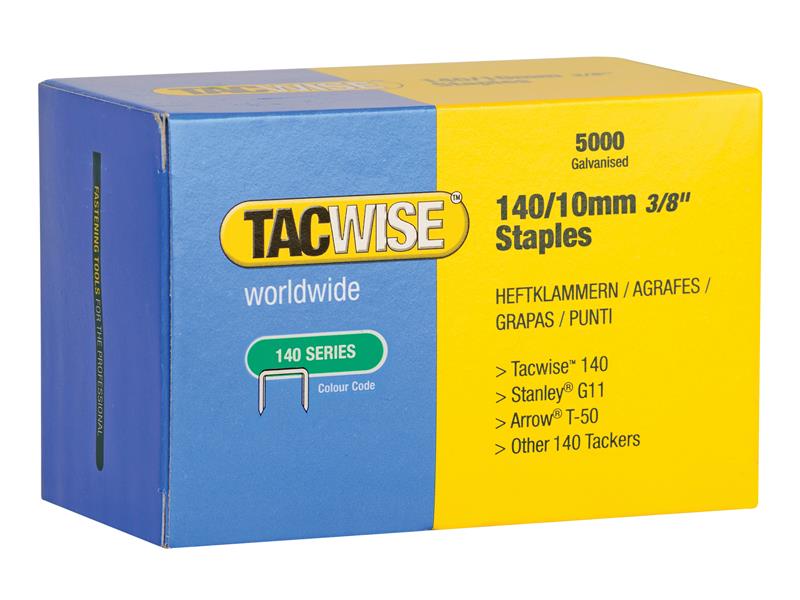 140 Galvanised Staples 10mm (Pack 5000), Tacwise