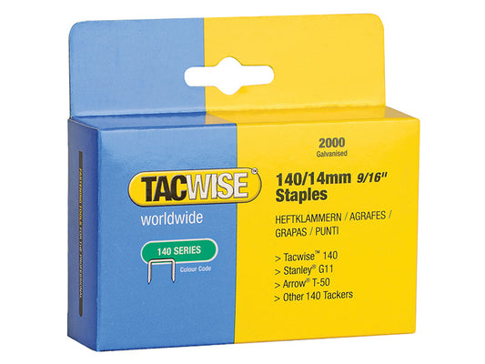 140 Heavy-Duty Staples 14mm (Type T50  G) (Pack 2000), Tacwise