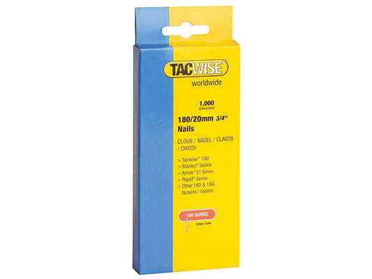 180 18 Gauge 20mm Nails (Pack 1000), Tacwise