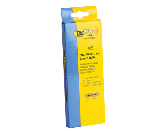 500 18 Gauge 40mm Angled Nails (Pack 1000), Tacwise