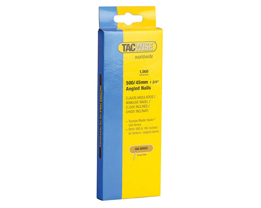 500 18 Gauge 45mm Angled Nails (Pack 1000), Tacwise