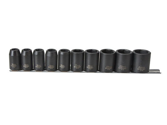 9121 Impact Socket Set of 10 Metric 1/2in Drive, Teng