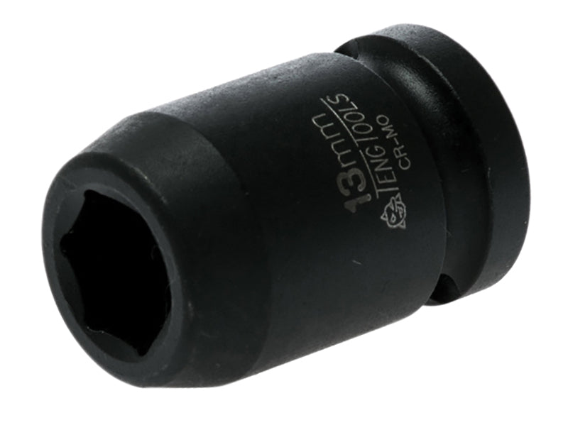 Impact Socket Hexagon 6-Point 1/2in Drive 13mm, Teng