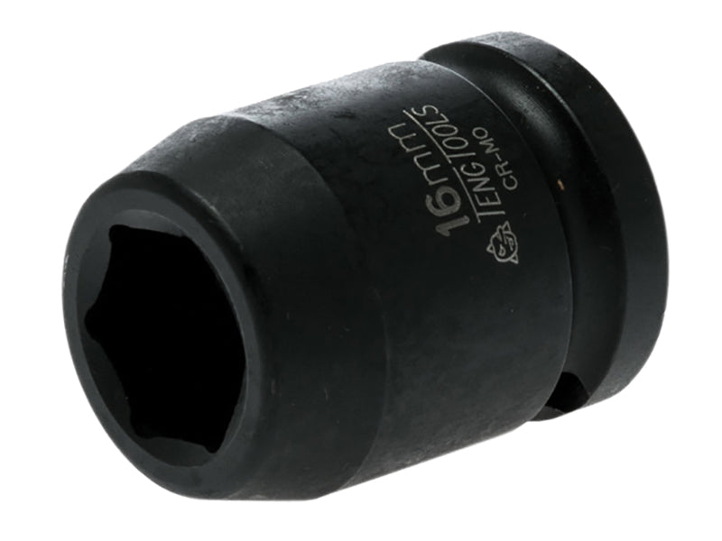 Impact Socket Hexagon 6-Point 1/2in Drive 16mm, Teng