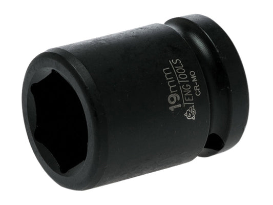 Impact Socket Hexagon 6-Point 1/2in Drive 19mm, Teng