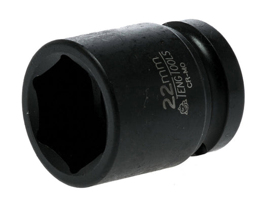 Impact Socket Hexagon 6-Point 1/2in Drive 22mm, Teng