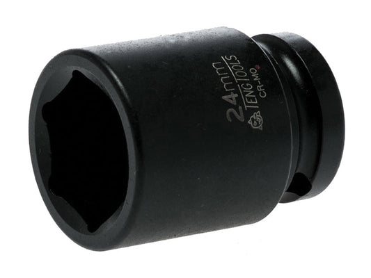 Impact Socket Hexagon 6-Point 1/2in Drive 24mm, Teng