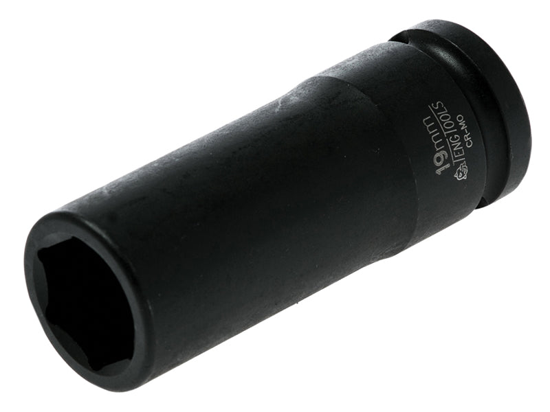 Deep Impact Socket Hexagon 6-Point 1/2in Drive 19mm, Teng