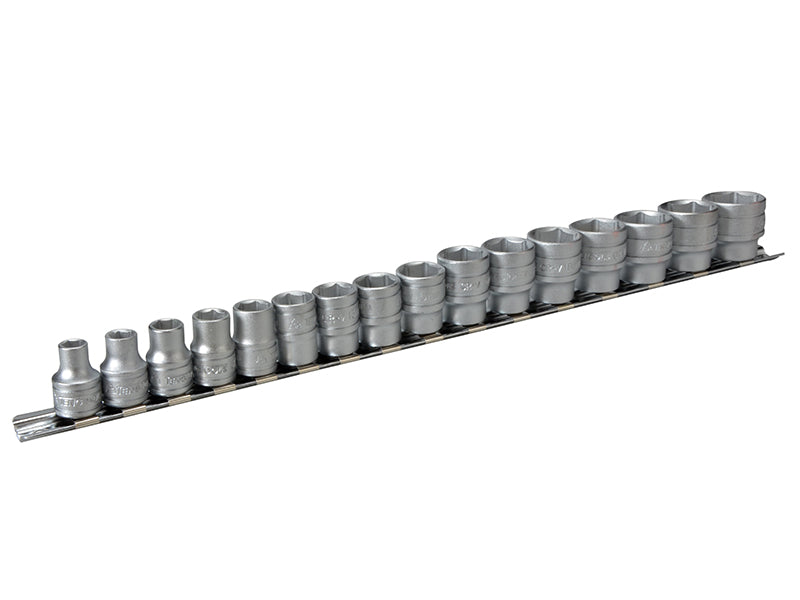 M3816 Socket Clip Rail Set of 16 Metric 3/8in Drive, Teng