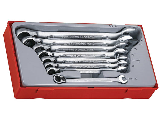 TT6508R Metric Ratchet Combination Spanner Set, 8 Piece, Teng