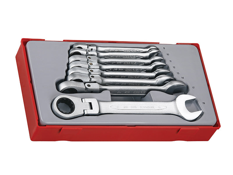 TT6508RF Flexible Ratchet Spanner Set, 8 Piece, Teng