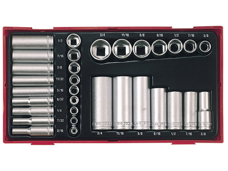 TTAF32 Regular/Deep Socket Set, 32 Piece - 1/4 & 3/8in Drive, Teng