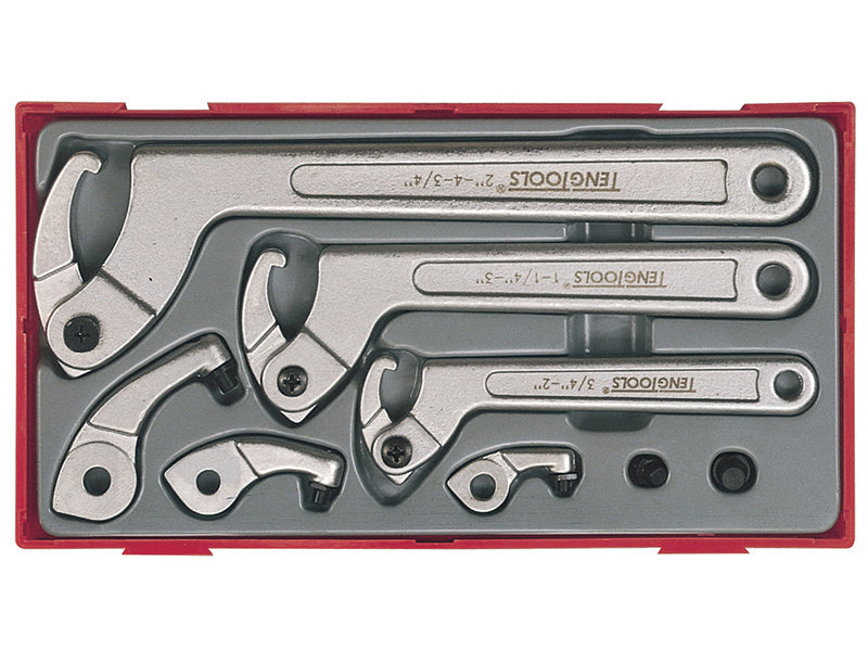 TTHP08 Hook & Pin Wrench Set, 8 Piece, Teng