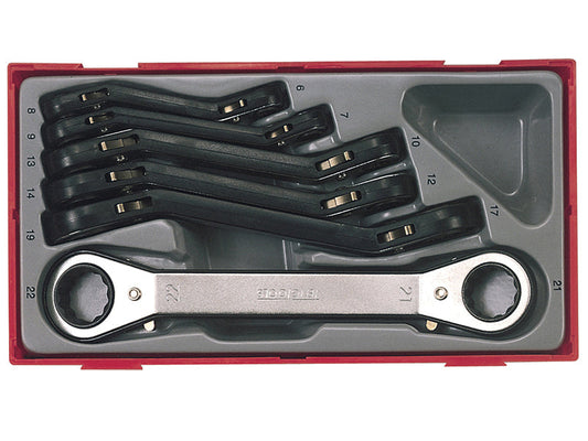 TTRORS Metric Ratchet Ring Spanner Set, 6 Piece, Teng