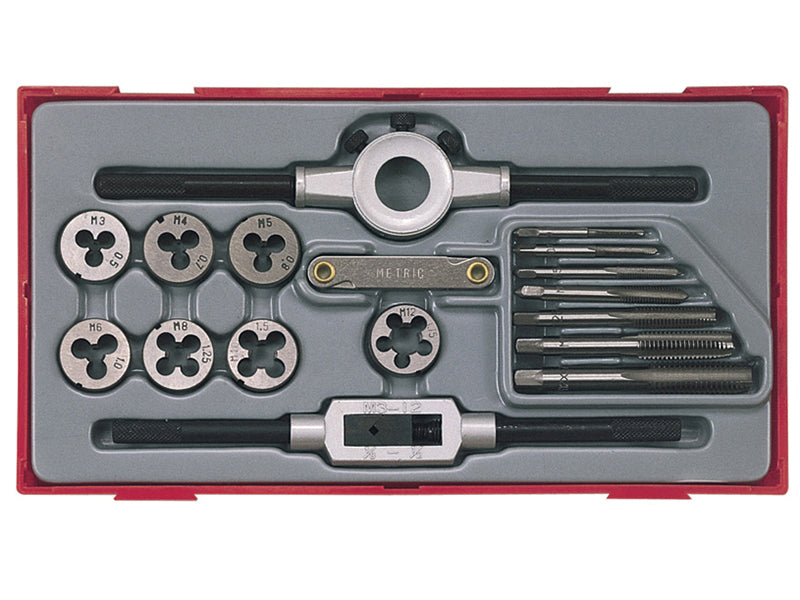 TTTD17 Rethreading Tap & Die Set, 17 Piece, Teng