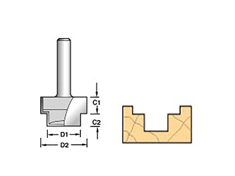 36/19 x 1/2 TCT Strip Recessor 9.5 x 19 x 13 x 6mm, Trend