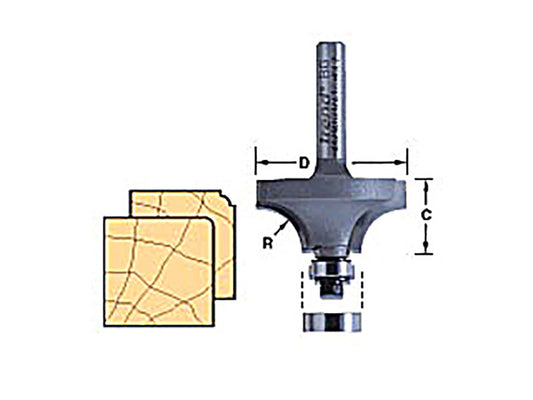 46/115 x 1/4 TCT Bearing Guided Ovolo & Round Over 1.6mm Radius, Trend