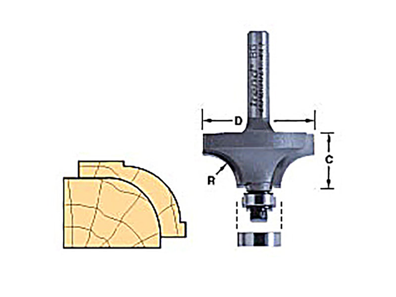 46/160 x 1/2 TCT Bearing Guided Ovolo & Round Over 16mm Radius, Trend