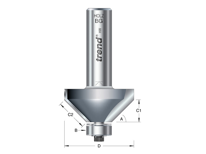 46/360 x 1/2 TCT Bearing Guided Chamfer 45° 35.1 x 12mm, Trend