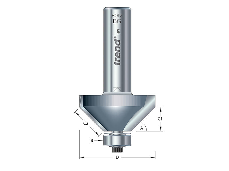 46/38 x 1/2 TCT Bearing Guided Chamfer 45° 50 x 19mm, Trend