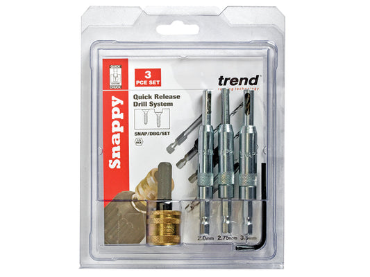 SNAP/DBG/SET Drill Bit Guide Set with Quick Chuck - 5/64in 7/64in & 9/64in, Trend