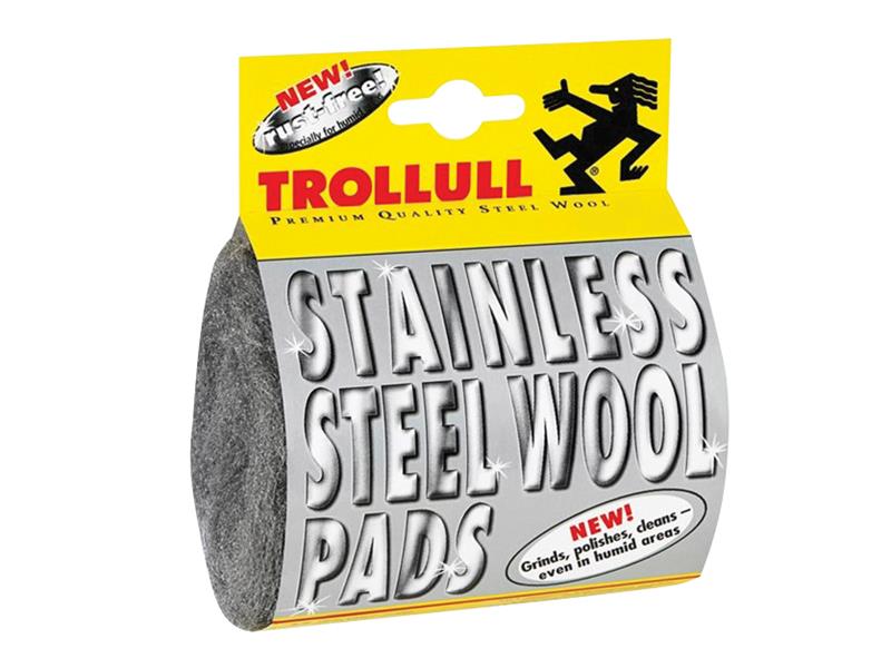 Stainless Steel Wool Pads (Pack 2), Trollull