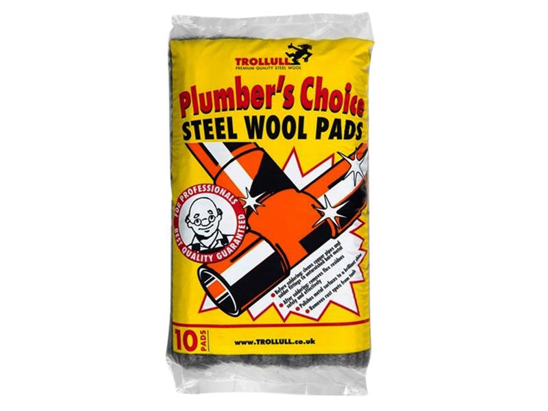 Plumber's Choice Steel Wool Pads 200g, Trollull