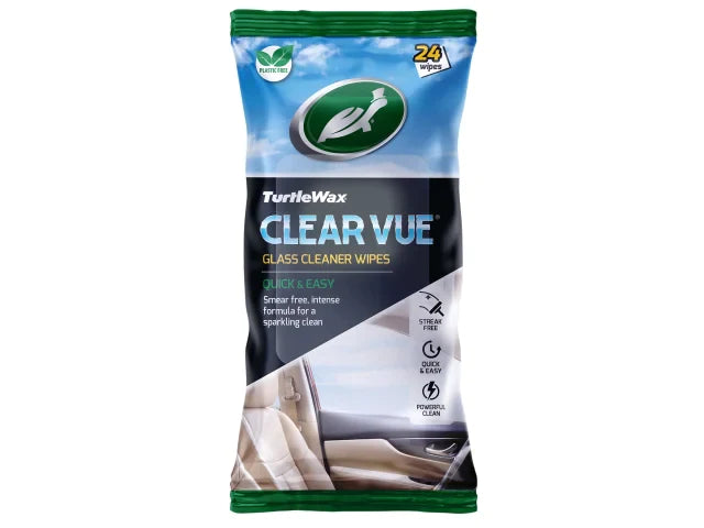 Clear Vue Glass Cleaner Wipes (Pack of 24), Turtle Wax