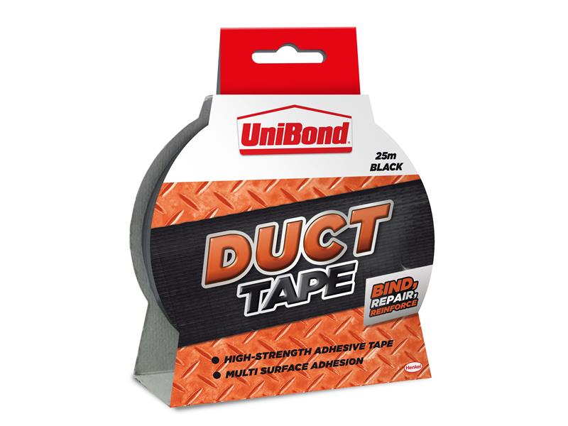 Duct Tape 50mm x 25m Black, UniBond