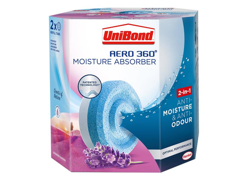 Aero 360 Moisture Absorber Lavender Garden Refills (Pack 2), UniBond