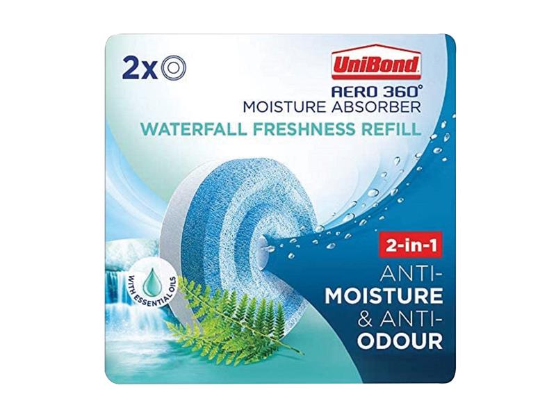 Aero 360 Moisture Absorber Waterfall Freshness Refill (Pack 2), UniBond